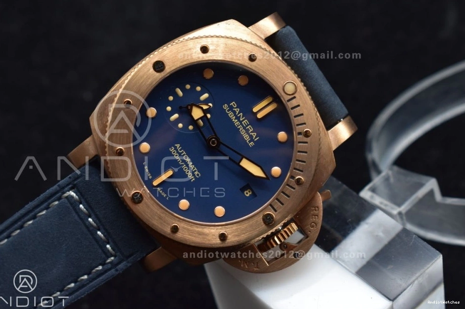 974 Blue Strap Bronzo P.900 Best Breathable Calfskin on PAM1074 VSF W Dial Blue Clone Edition 1:1 0112